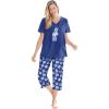 Dreams & Co. Plus Size 2-Piece Capri PJ Set(Ultra Blue Presents)