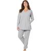 Dreams & Co. Plus Size 2-Piece Lounge Set(Heather Grey)