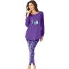 Dreams & Co. Plus Size 2-Piece Pj Legging Set(Plum Burst Perfume)