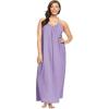Dreams & Co. Plus Size Breezy Eyelet Knit Long Nightgown(Soft Iris)