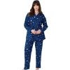 Dreams & Co. Plus Size Classic Flannel Pajama Set(Evening Blue Stars)