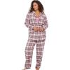 Dreams & Co. Plus Size Classic Flannel Pajama Set(Pink Plaid)