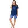 Dreams & Co. Plus Size Knit Pj Short Set(Evening Blue Pajamas)