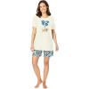 Dreams & Co. Plus Size Knit Pj Short Set(Ivory Heart Paws)