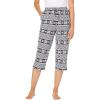 Dreams & Co. Plus Size Knit Sleep Capri(Black Fair Isle)