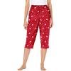 Dreams & Co. Plus Size Knit Sleep Capri(Classic Red Polar Bear)