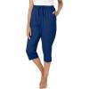 Dreams & Co. Plus Size Knit Sleep Capri(Evening Blue)