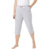 Dreams & Co. Plus Size Knit Sleep Capri(Heather Grey)