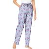 Dreams & Co. Plus Size Knit Sleep Pant(French Blue Floral Stripe)