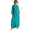 Dreams & Co. Plus Size Long French Terry Robe(Aquamarine)