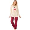 Dreams & Co. Plus Size Long Sleeve Knit PJ Set(Red Buffalo Plaid Car)