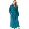 Dreams & Co. Plus Size Long Terry Robe(Deep Teal)