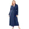 Dreams & Co. Plus Size Long Terry Robe(Evening Blue)
