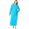Dreams & Co. Plus Size Long Terry Robe(Paradise Blue)