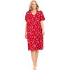 Dreams & Co. Plus Size Print Sleepshirt(Classic Red Winter Snow)