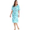 Dreams & Co. Plus Size Print Sleepshirt(Pale Ocean Cat)
