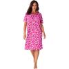 Dreams & Co. Plus Size Print Sleepshirt(Peony Xoxo)