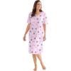 Dreams & Co. Plus Size Print Sleepshirt(Pink Candy Cane)