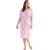 Dreams & Co. Plus Size Print Sleepshirt(Pink Spring Dog)