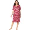 Dreams & Co. Plus Size Print Sleepshirt(Pomegranate Coffee Cup)
