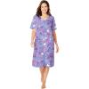 Dreams & Co. Plus Size Print Sleepshirt(Soft Iris Butterflies)