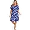Dreams & Co. Plus Size Print Sleepshirt(Ultra Blue Presents)