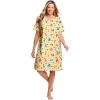 Dreams & Co. Plus Size Print Sleepshirt(Yellow Cats)