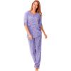 Dreams & Co. Plus Size Printed Henley PJ Set(Soft Iris Hearts)