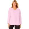 Dreams & Co. Plus Size Satin Trim Sleep Tee(Pink)