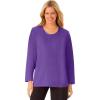 Dreams & Co. Plus Size Satin Trim Sleep Tee(Plum Burst)