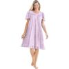 Dreams & Co. Plus Size Short Floral Print Cotton Gown(Pink Ditsy)