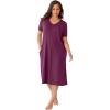Dreams & Co. Plus Size Short T-Shirt Lounger(Deep Claret)