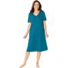 Dreams & Co. Plus Size Short T-Shirt Lounger(Deep Teal)