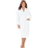 Dreams & Co. Plus Size Short Terry Robe(White)