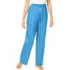 Dreams & Co. Plus Size Woven Sleep Pant(Crystal Blue Stripe)