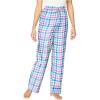 Dreams & Co. Plus Size Woven Sleep Pant(Pink Blue Check)