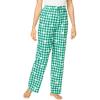 Dreams & Co. Plus Size Woven Sleep Pant(Tropical Emerald Daisy)