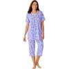 Only Necessities Plus Size 2-Piece Pintuck Tee And Capri Sleep Set(Lavender Dancing Floral)