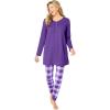 Only Necessities Plus Size Henley Tunic & Jogger PJ Set(Plum Burst Plaid)