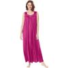 Only Necessities Plus Size Long Tricot Knit Nightgown(Paradise Pink)
