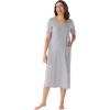 Only Necessities Plus Size Ribbed Sleepshirt(Heather Grey)