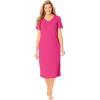 Only Necessities Plus Size Ribbed Sleepshirt(Raspberry Sorbet)