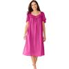 Only Necessities Plus Size Silky 2-Piece PJ Set(Paradise Pink)