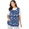 Only Necessities Plus Size Snap-Front Apron(Evening Blue Butterflies)