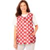 Only Necessities Plus Size Snap-Front Apron(Sweet Coral Gingham)