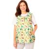 Only Necessities Plus Size Snap-Front Apron(Yellow Cats)