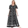 Only Necessities Plus Size Sweeping Printed Lounger(Black Floral)