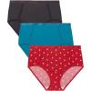 Plus Size Full Coverage Microfiber Panty 3-Pack(Classic Red Bow Pack)