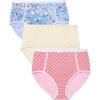 Plus Size Full Coverage Microfiber Panty 3-Pack(Sweet Coral Eyelet Pack)