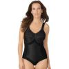 Secret Solutions Women’s Plus Size Bodybrief Power Mesh Firm Control(Black)